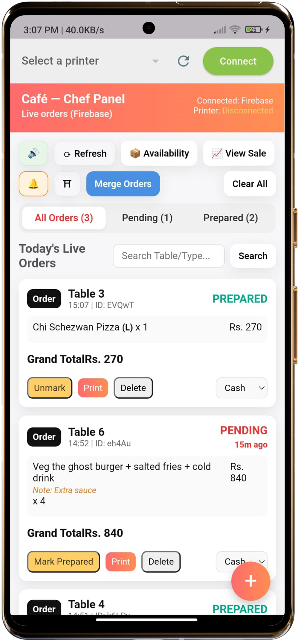 Restaurant order management dashboard QR ordering system India Zyrio